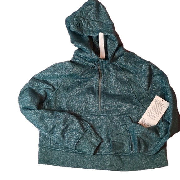 Lululemon storm teal/silver scuba oversized half zipped hoodie spark size XS/S